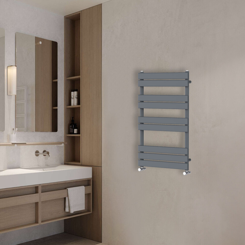 Nrg (1000X600mm) Flat Panel Heated Towel Rail Bathroom Rad Radiator Anthracite