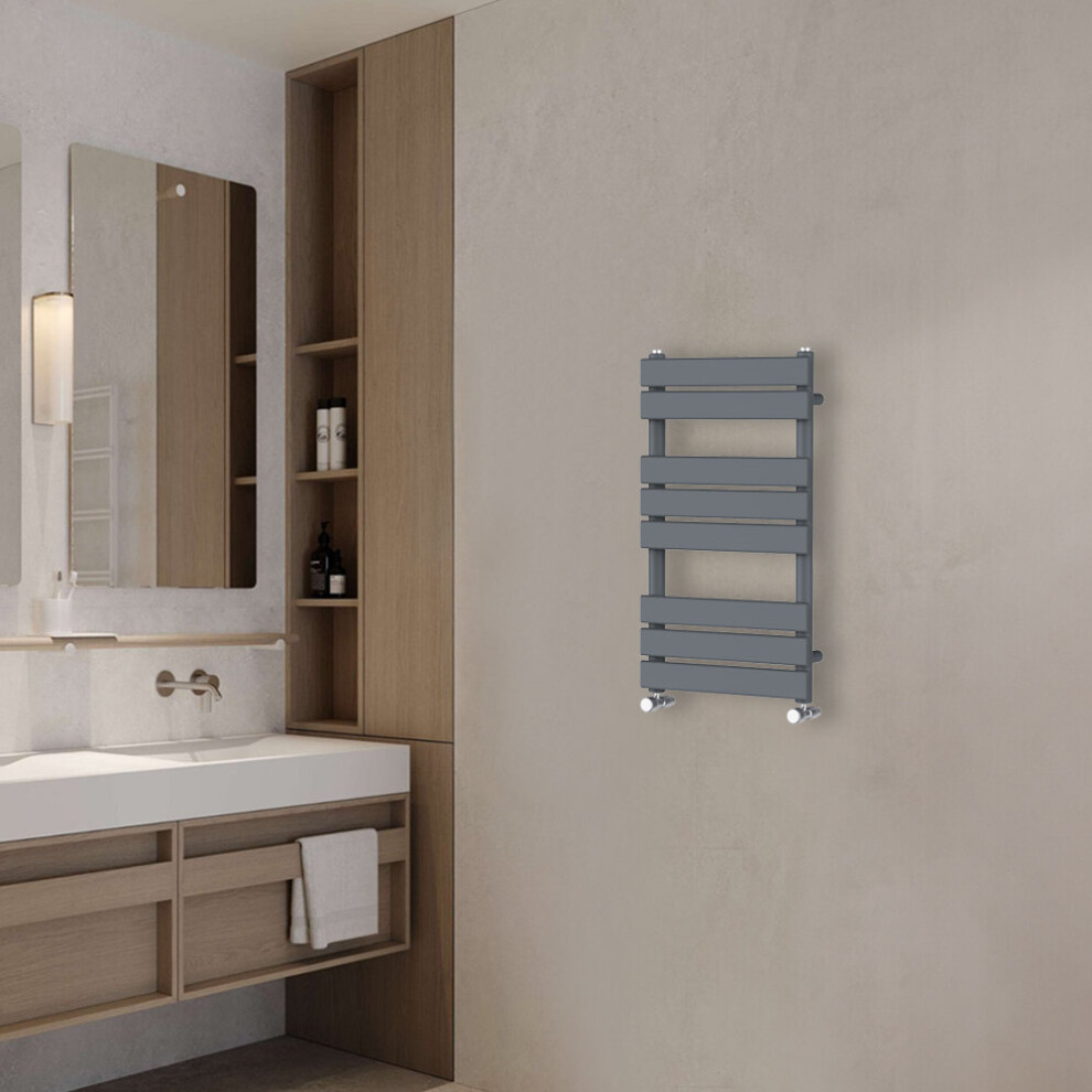Nrg (800X450mm) Flat Panel Heated Towel Rail Bathroom Rad Radiator Anthracite