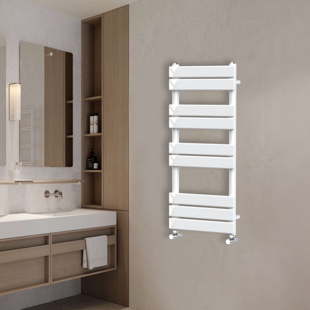Nrg (1000X450mm) Flat Panel Heated Towel Rail Bathroom Rad Radiator White