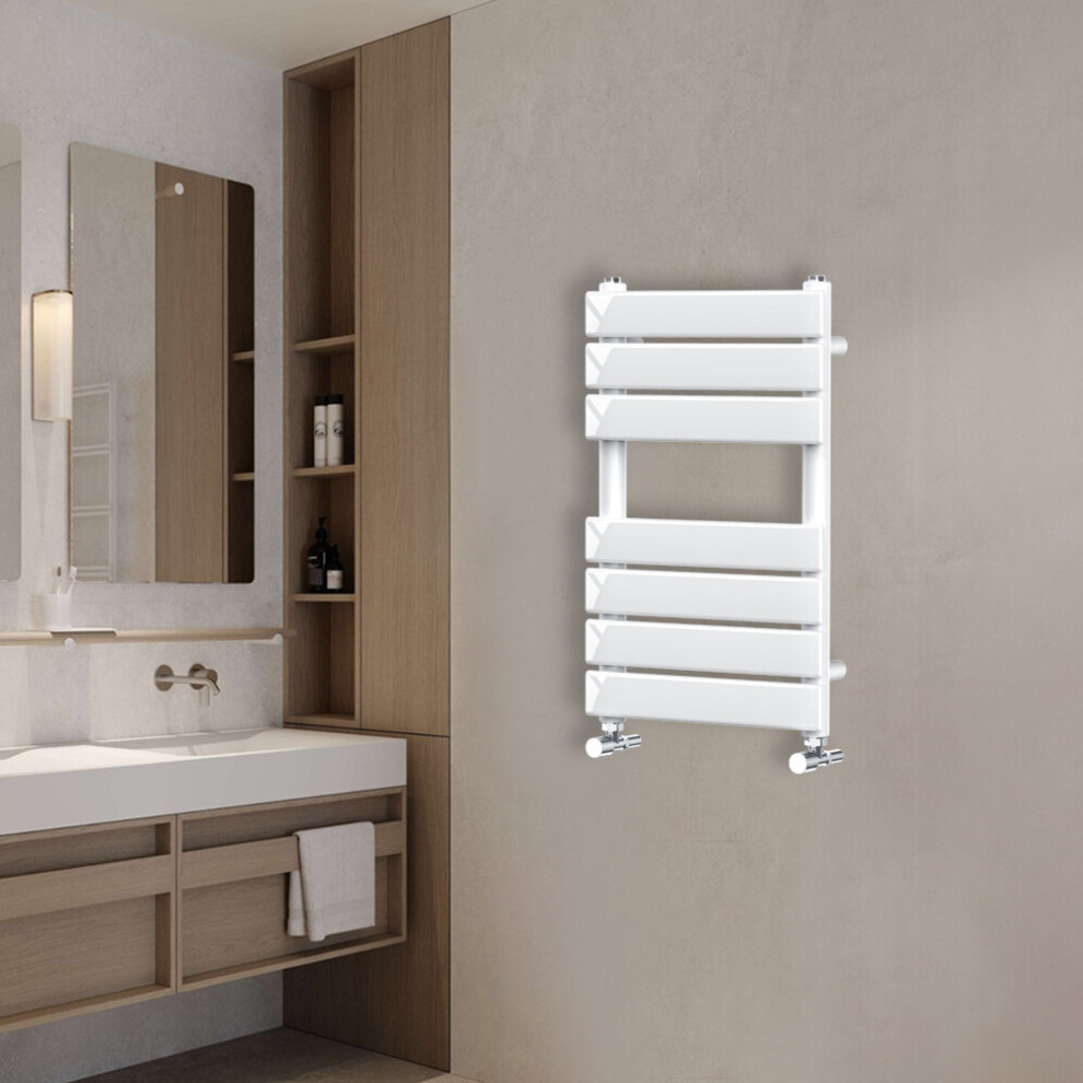 (650x400mm) NRG Flat Panel Heated Towel Rail Bathroom Rad Radiator White