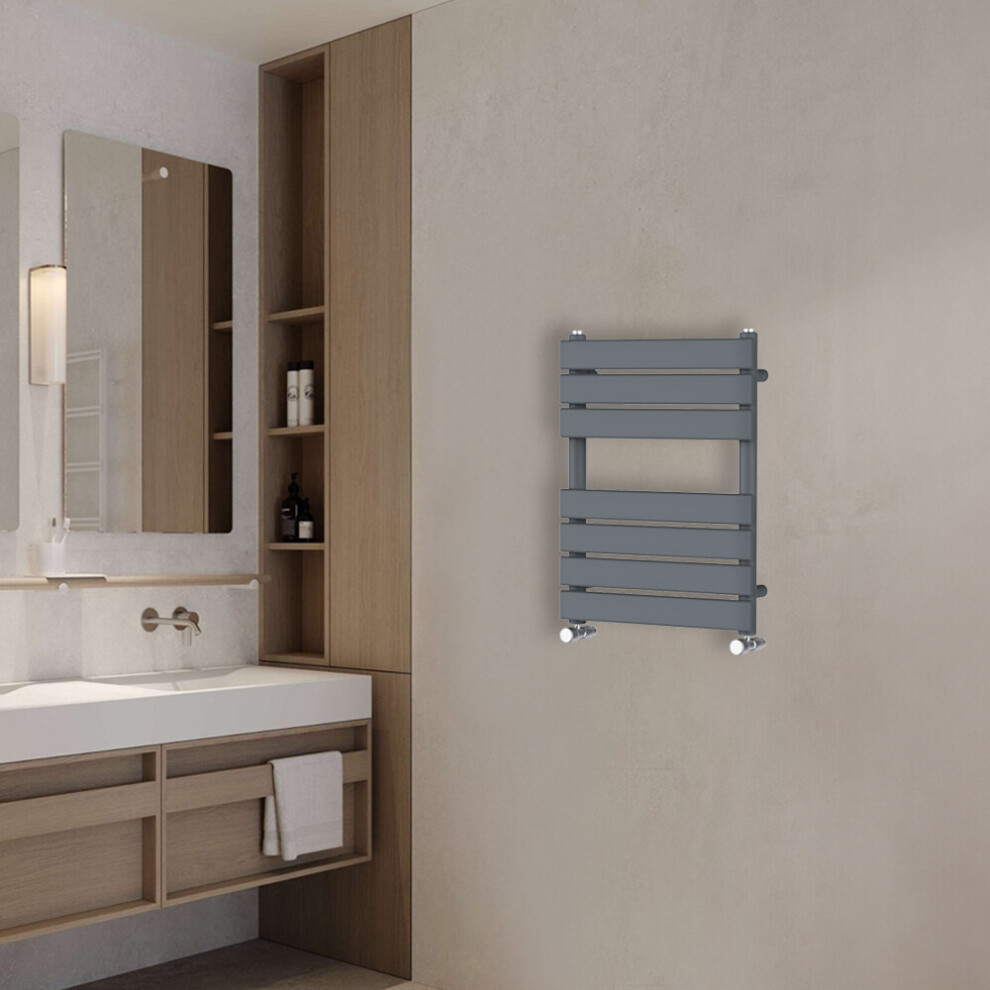 Nrg (650X500mm) Flat Panel Heated Towel Rail Bathroom Rad Radiator Anthracite