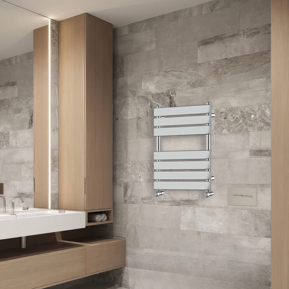 (650x500mm) NRG Flat Panel Heated Towel Rail Bathroom Rad Radiator Chrome