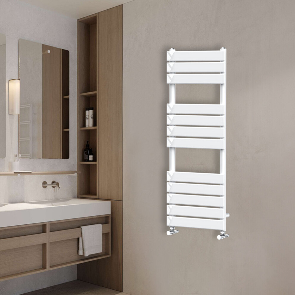 Nrg (1200X450mm) Flat Panel Heated Towel Rail Bathroom Rad Radiator White