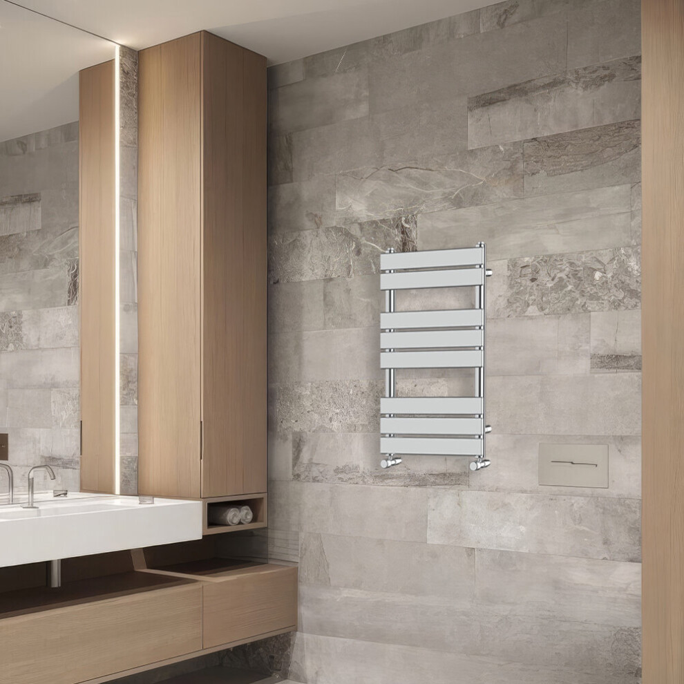Nrg (800X450mm) Flat Panel Heated Towel Rail Bathroom Rad Radiator Chrome