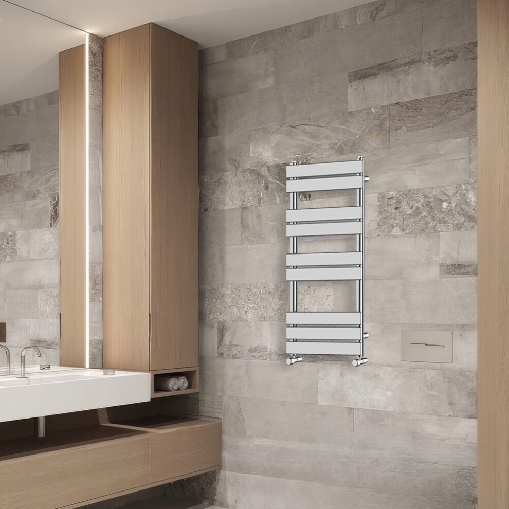 Nrg (1000X450mm) Flat Panel Heated Towel Rail Bathroom Rad Radiator Chrome