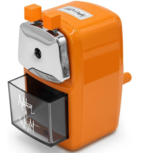 (Orange) Ashton and Wright - Mechanical Desktop Pencil Sharpener