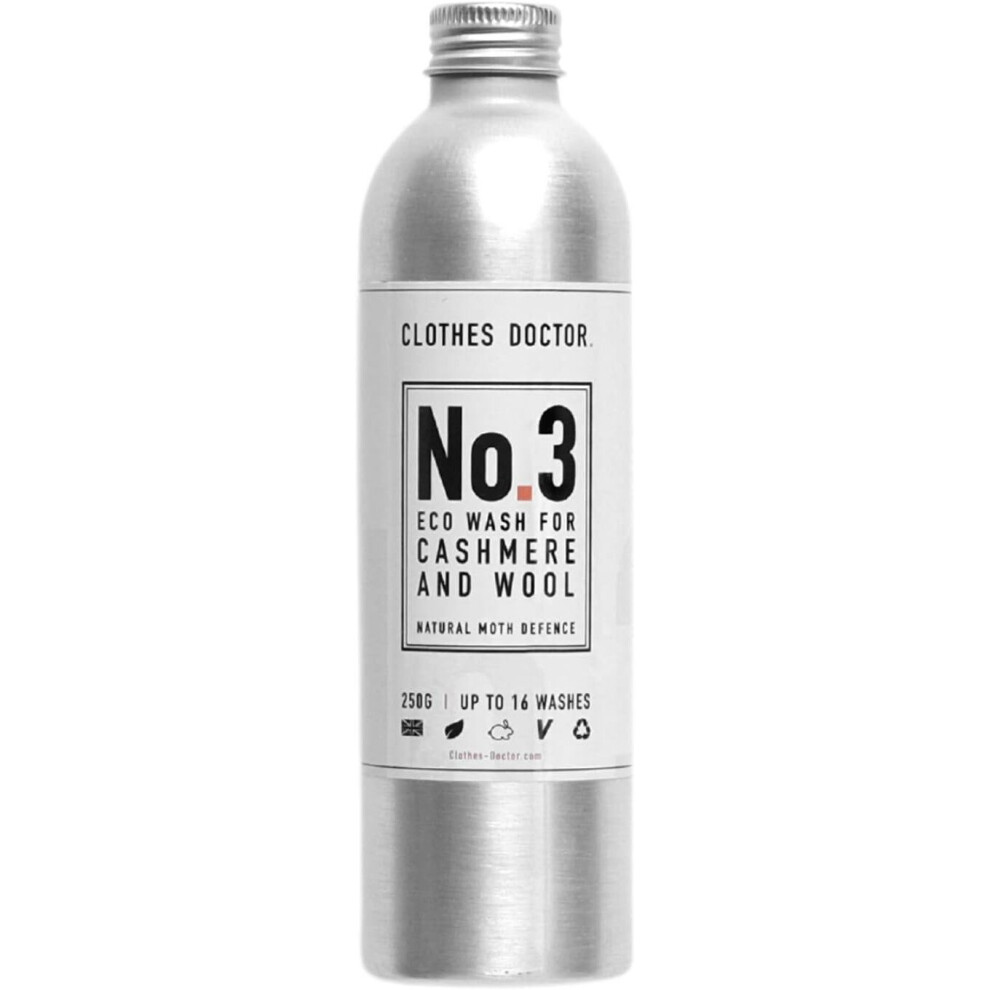 Cashmere and Wool Eco Wash by Clothes Doctor Laundry Detergent Liquid Gentle Washing Machine and Hand Wash Safe Nourish and Protect  250ml 16 Washes