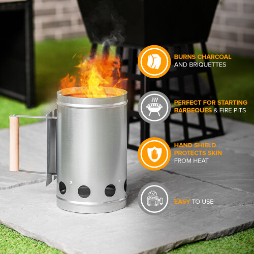 LIVIVO LIVIVO Quick-Start Barbecue Chimney Starter 1