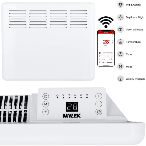 MYLEK (1000W) Mylek Smart App Wifi Electric Panel Heater IP24 1