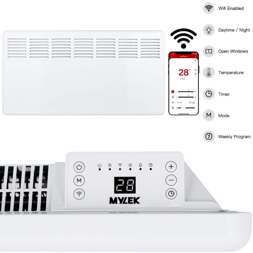 MYLEK (2000W) Mylek Smart App Wifi Electric Panel Heater IP24 1