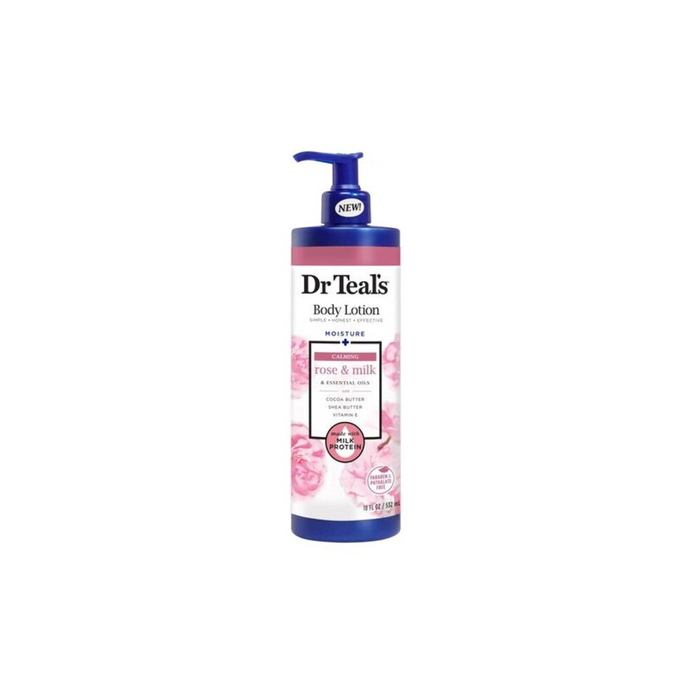 Dr Teal's Moisture Calming Rose And Milk Body Lotion White 532ml