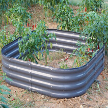 (120cm x 120cm x 30cm, Square Grey Painted) Garden Outdoor Raised Planter Pot Steel Trough