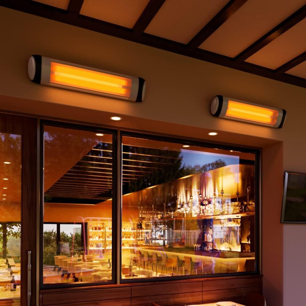 Electric Heater 2500W Wall Mounted Patio Heater 92x9.5x20cm