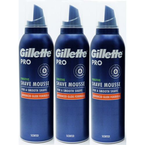 Gillette 3 x 240ml Gillette Pro Sensitive Shave Mousse