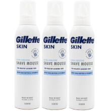 3 x 240ml Gillette Skin Ultra Sensitive Shave Mousse