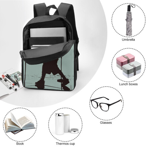 Eilish Silhouette 17-Inch Backpack - Large-Capacity School/Travel Laptop Backpack, Durable Lightweight Polyester 2