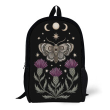 Thistle & Moth 17-Inch Multi-Function School Backpack - Durable Polyester, Large-Capacity Daypack for Kids & Adults
