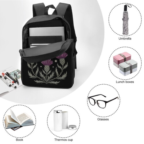 Thistle & Moth 17-Inch Multi-Function School Backpack - Durable Polyester, Large-Capacity Daypack for Kids & Adults 2