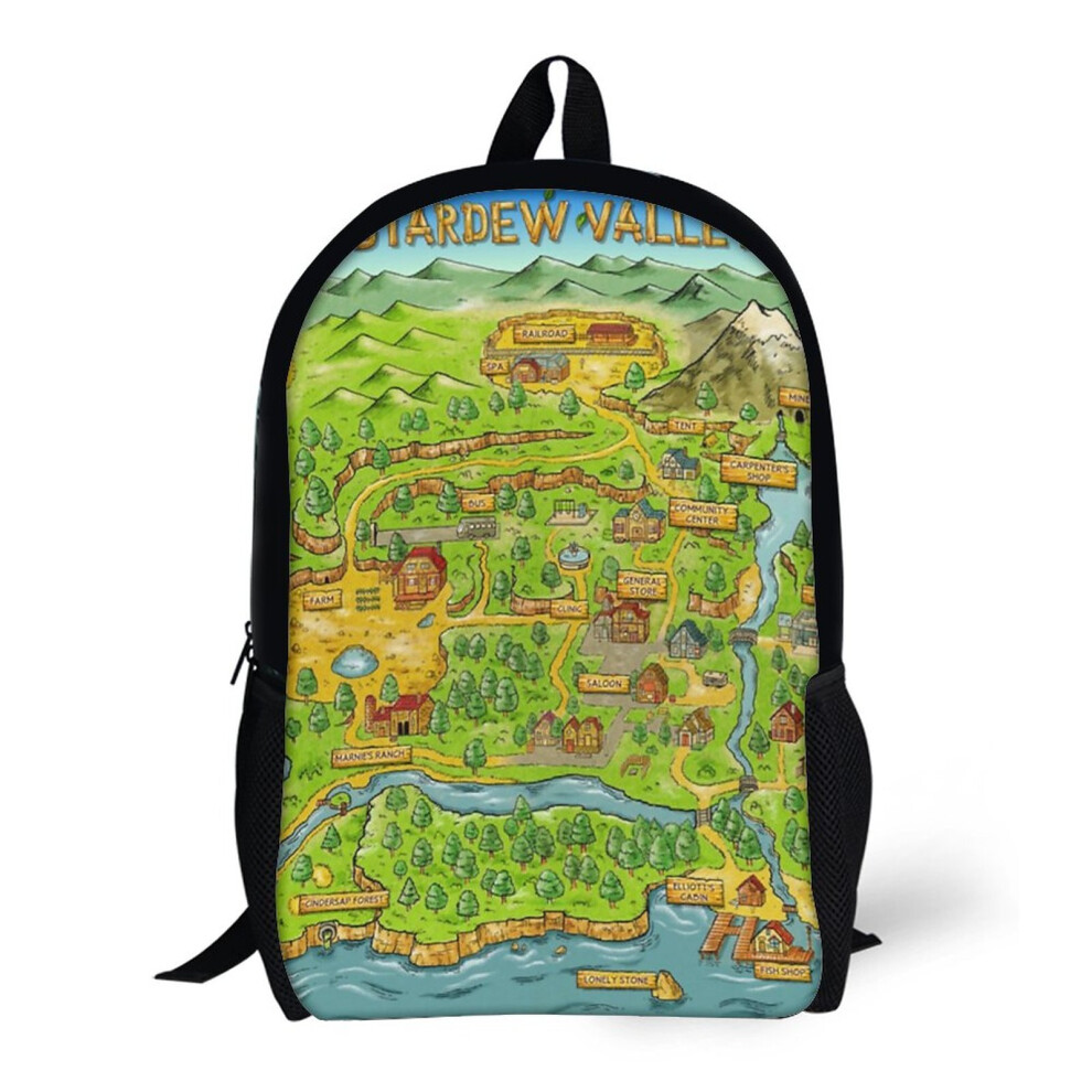 Bearlad Backpacks Stardew Valley Pelican Town Map Notebook 17Inch School Bag