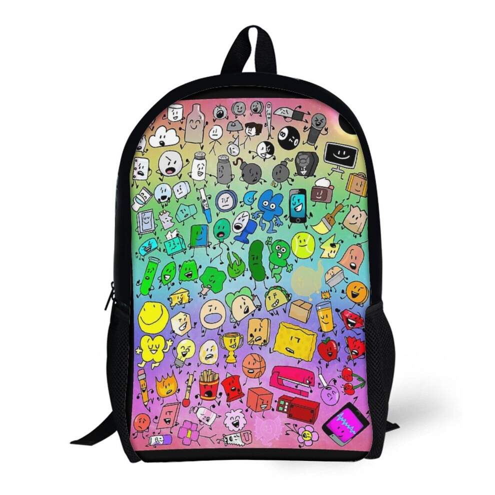 Backpacks BFDI Inanimate Insanity All Characters (Rainbow) 17inch School Bag