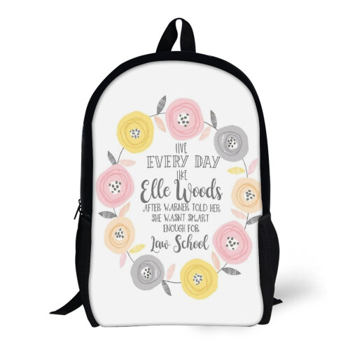 Elle Woods 17-Inch Backpack - Large-Capacity Multi-Function School & Travel Daypack, Durable Polyester