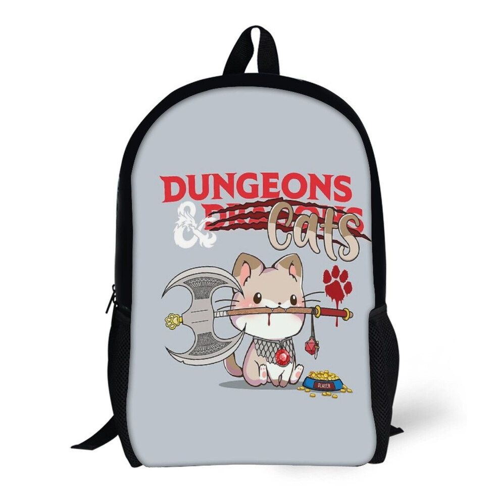 Bearlad Backpacks Dungeons Cats - Dnd Dungeons Dragons D&D 17Inch School Bag