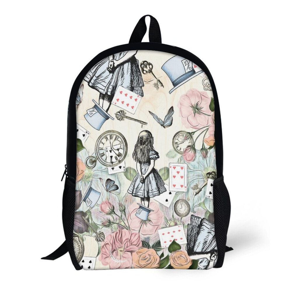 Backpacks Alice In Wonderland Collage 17inch School Bag