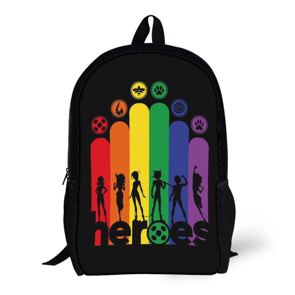 Backpacks Miraculous Ladybug - Rainbow Collection - All Heroez Icons 17inch School Bag