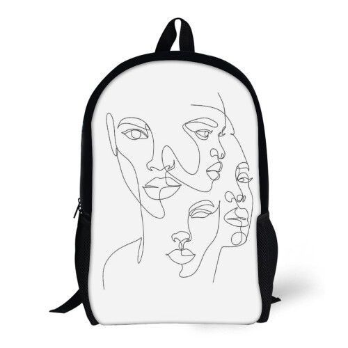 Backpacks Black Woman Portrait Line Drawing, Afro Woman, African ...