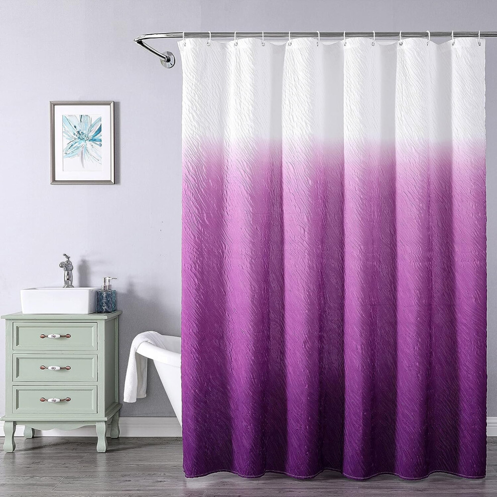 Shower Curtain, Purple Shower Curtain, Shower Curtains for Bathroom, Waterproof Shower Curtains with 12 Hooks 72 x 72 Inches