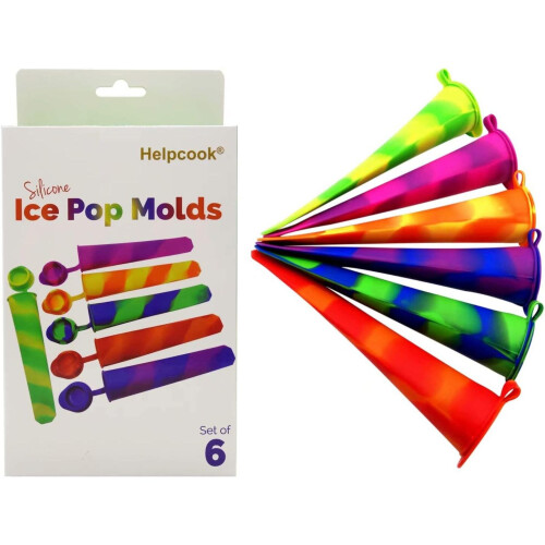 Popsicle Moulds,6 Pcs Silicone Popsicle Moulds,Kids Anti-Drip Popsicle ...