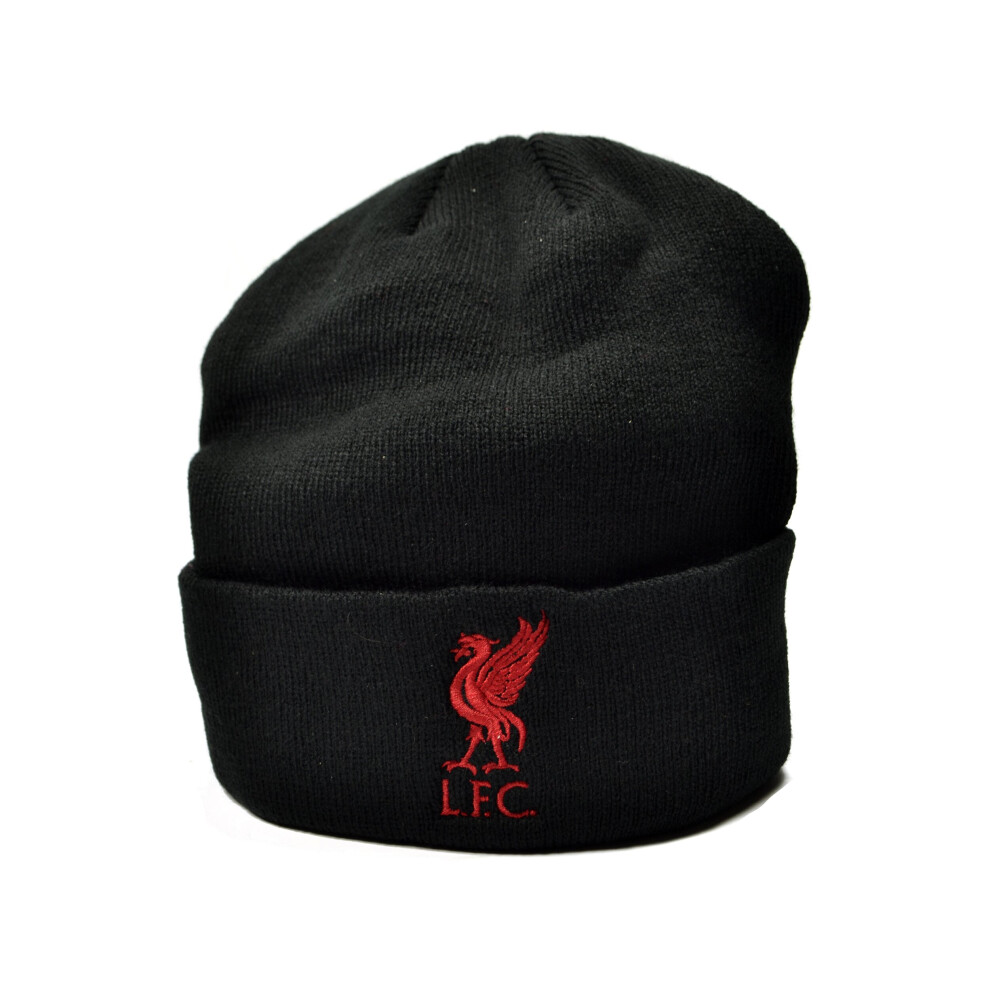 Liverpool Bronx Liverbird Knitted Turn Up Hat Black Red