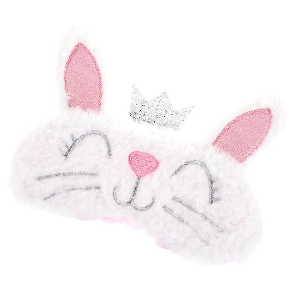Tianfu White Cute Animal Sleeping Sleep Mask Soft Plush Blindfold Cute Rabbit Panda Koala Eye Cover Eyeshade For Kids Teens Girls Women (Rabbit )