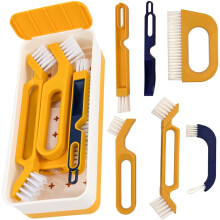 Gap Brush Set Hand-held Crevice Cleaning Tools Grout Cleaner Brush Window Door Track Groove Gap Cleaning Brush Deep Clean for Tile Joint (yellow)