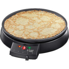 Russell Hobbs 20920 Fiesta Crepe and Pancake Maker - Electric Non Stick Hot Plate with Variable Temperatures and Utensils Included, Black