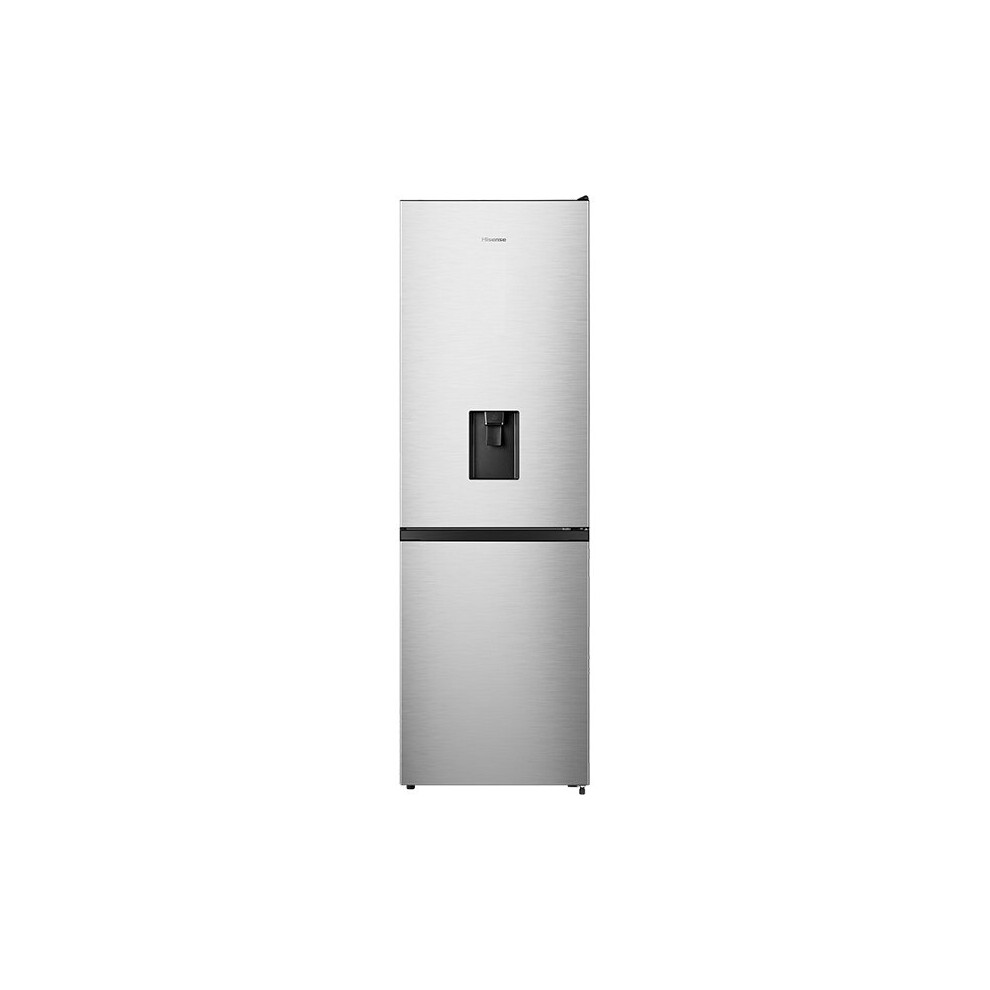 Hisense Total No Frost Fridge Freezer - Stainless Steel, 304 L Capacity, Water Dispenser, Holiday Mode, E Rated