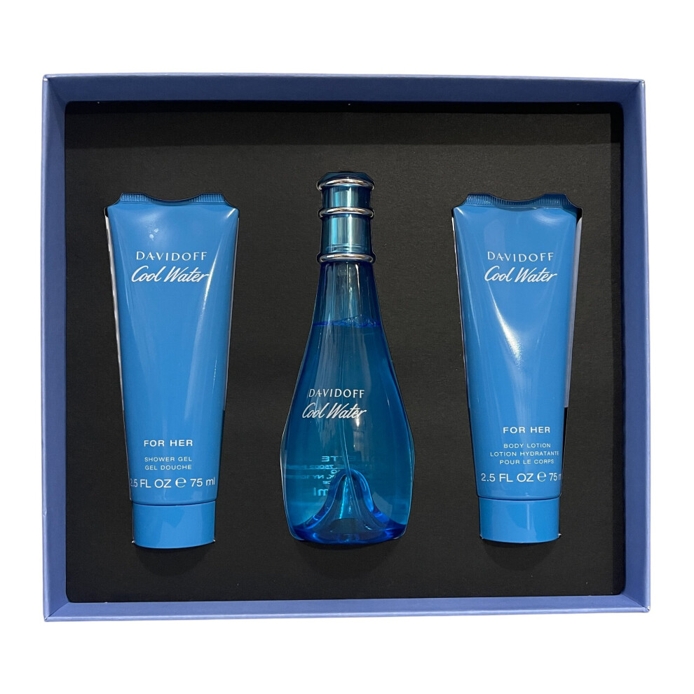 Davidoff Coolwater Woman 100ml EDT 3 Piece Set