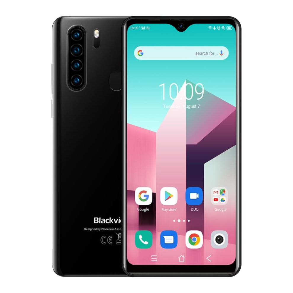 (Black) Blackview A80 Plus 4GB+64GB Smartphone Android 10