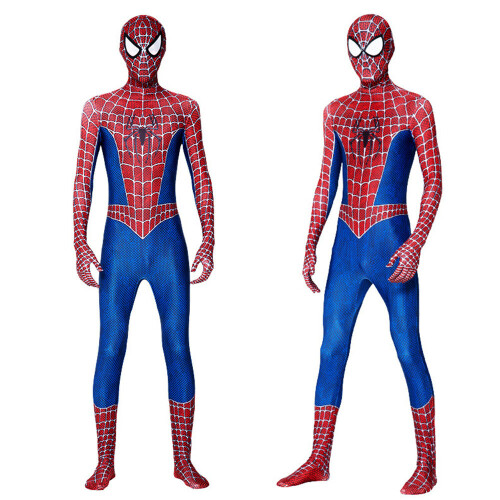 170cm Mens Spiderman Jumpsuit Bodysuit Superhero Costume Carnival