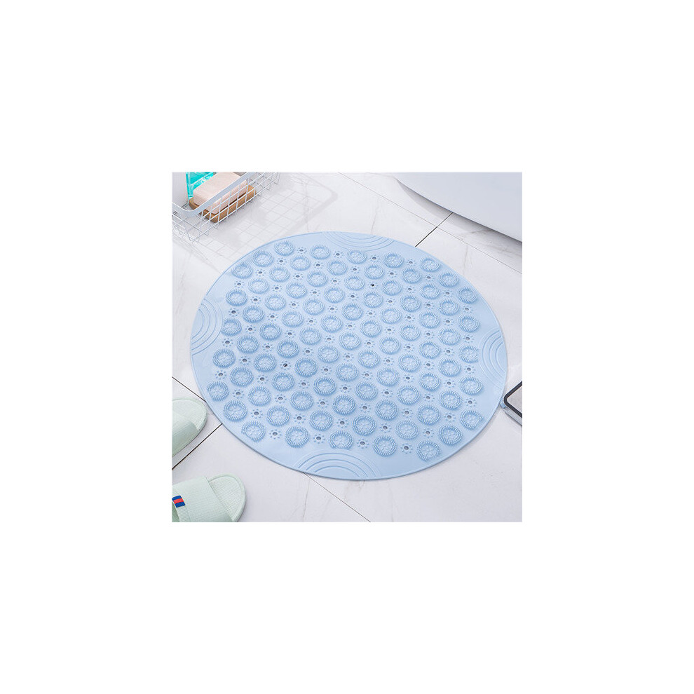 (Light blue, 66*66cm) Shower Mat with Suction Cups Round Non-Slip Anti Mould PVC Bath Mats-image-OPC-PC7XCPT-NEW