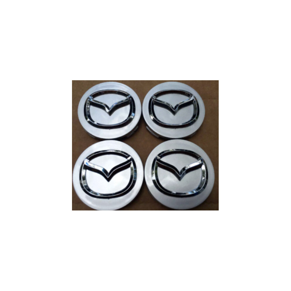 4Pcs 56Mm Car Wheel Center Hub Cap Emblem For Mazda Silver 4754135865770