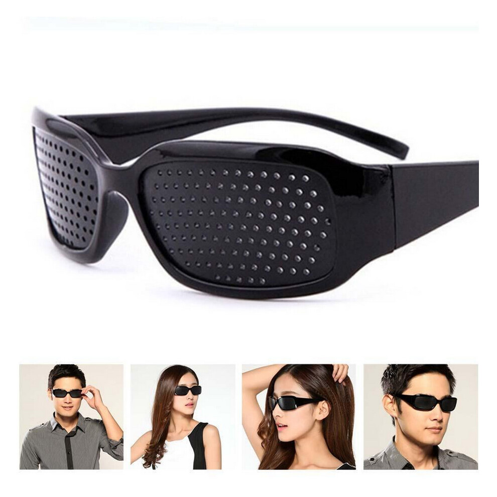 Newjass Black Eyewear Pinhole Eyeglasses Training Eyesight Improvement Vision Care
