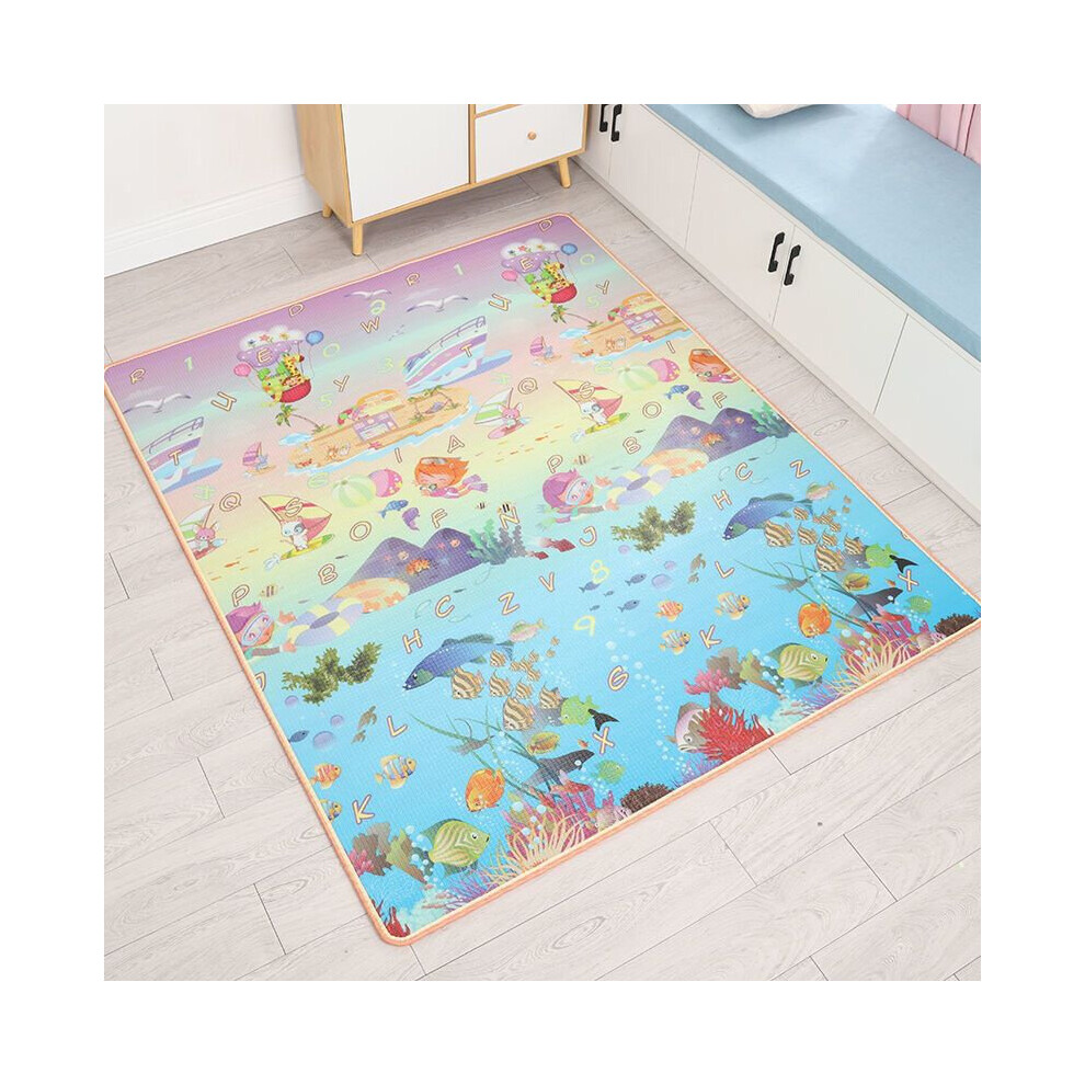 (Style4, 180cm X 150cm X0.5cm) Thick Baby Crawling Play Mats Folding Mat Carpet Play Mat for Children's Safety Mat Rug Playmat