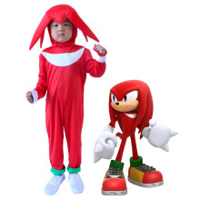 (5-7 Years) Halloween Sonic Shadow Knuckles Cosplay Jumpsuits for Kids Girls Boys Bodysuits One Piece Playsuits Headgear Party Costume Festival Clothes