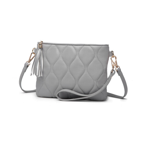 Miss Lulu (Grey) MISS LULU Small PU Leather Soft Crossbody Bag 1