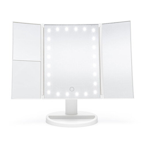 24 LED Touch Dimmable 3 Way Makeup Mirror with 2 & 3X Magnification White