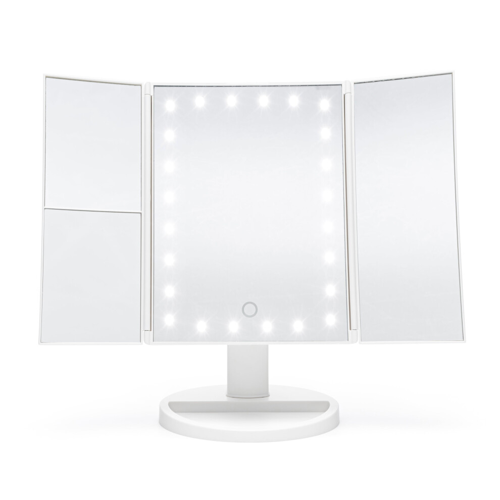 Rio 24 Led Touch Dimmable 3 Way Makeup Mirror With 2 & 3X Magnification White