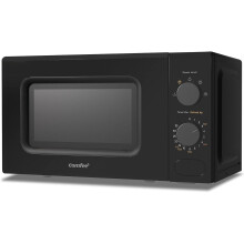 COMFEE' 700W 20L Black Microwave Oven With 5 Cooking Power Levels, Quick Defrost Function, And Kitchen Manual Timer - Compact Design CM-M202CC(BK)
