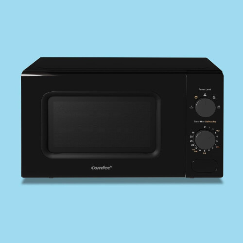 COMFEE' 700W 20L Black Microwave Oven With 5 Cooking Power Levels, Quick Defrost Function, And Kitchen Manual Timer - Compact Design CM-M202CC(BK) 1