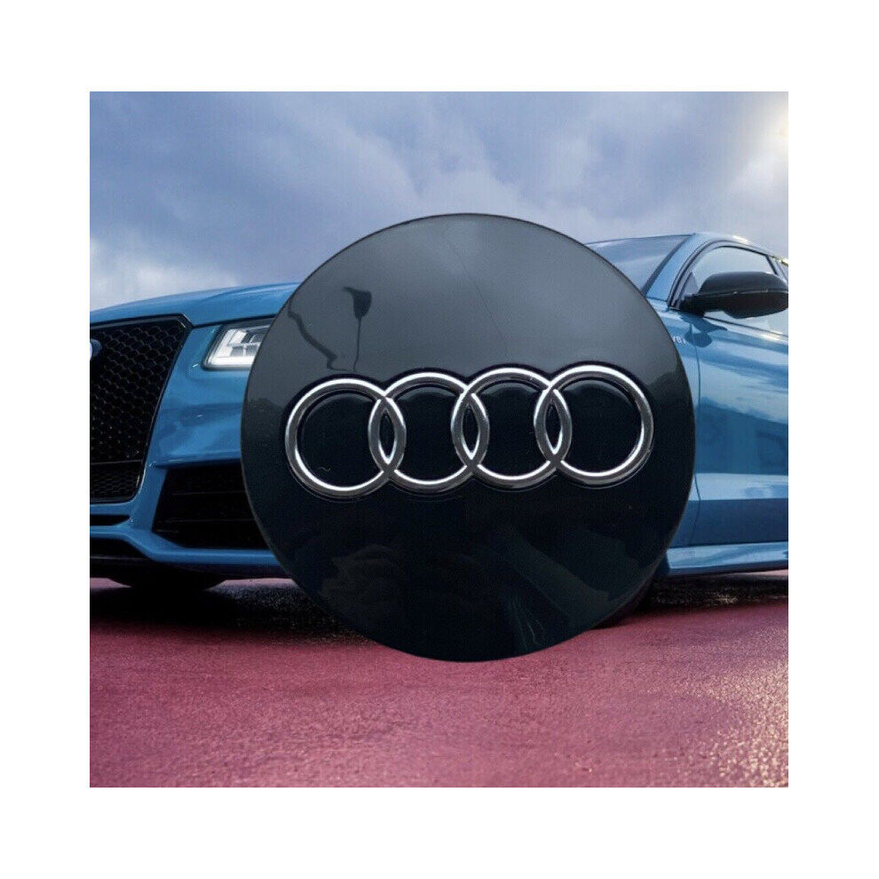 4Pcs Audi Alloy Wheel Center Hub Caps 8D0601170 A3 A5 A6 Q7 Black 4754135865848